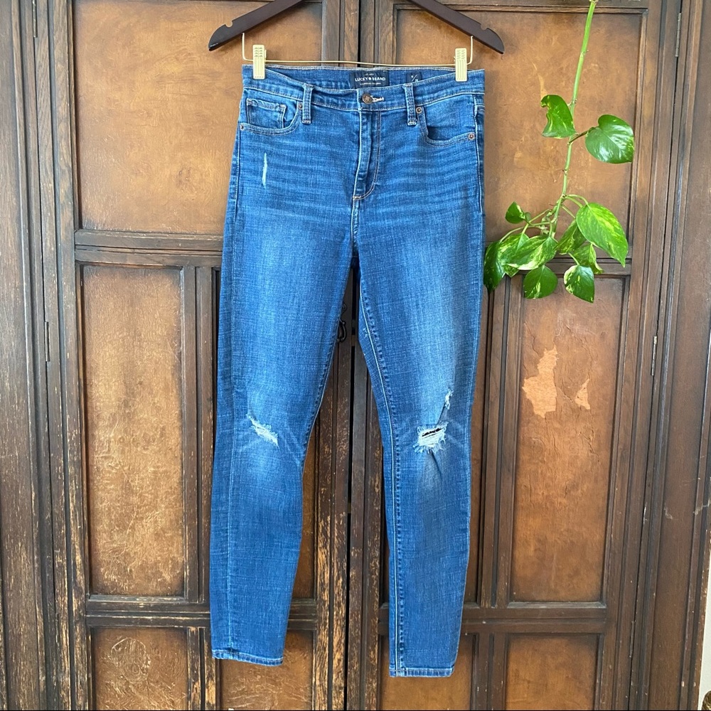Lucky Brand Distressed Bridgette Skinny Jeans 6